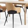 ALSTED + HVIDOVRE Spisebordssæt|ALSTED L160 bord eg + 4 HVIDOVRE stole eg/sort