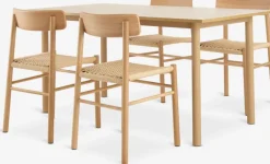 ALSTED + ISLEV Spisebordssæt|ALSTED L160 bord eg + 4 ISLEV stole u/armlæn eg