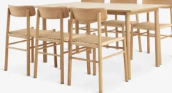 ALSTED + ISLEV Spisebordssæt|ALSTED L160 bord eg + 4 ISLEV stole u/armlæn eg