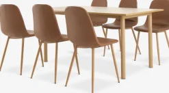 ALSTED + JONSTRUP Spisebordssæt|ALSTED L160 bord eg + 4 JONSTRUP stole cognac/eg