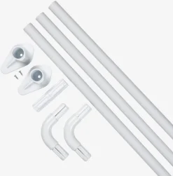 VARA Badeforhængsstænger|Badeforhæng|Badeforhængsstang 90x90x90 hvid