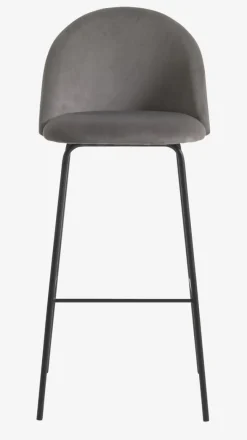 GRINDSTED Barstole Og Barborde|Barstole Og Barborde|Barstol grå velour/sort