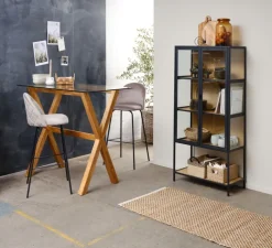 GRINDSTED Barstole Og Barborde|Barstole Og Barborde|Barstol grå velour/sort