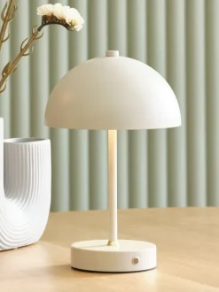 KENT Dekorativ Belysning|Batterilampe Ø16xH25cm grå m/touch og timer Beige