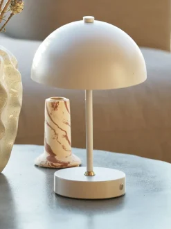 KENT Dekorativ Belysning|Batterilampe Ø16xH25cm grå m/touch og timer Beige