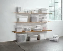 BASIC BOX Plastkasser|Bedroller 30L m/låg transparent