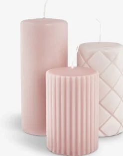 ALFRED Lys Og Servietter|Lys Og Servietter|Bloklys 3 stk/pk Rosa