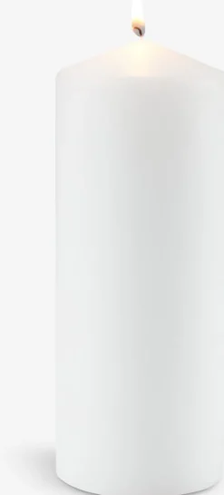 TORALF Lys Og Servietter|Lys Og Servietter|Bloklys Ø8xH20cm hvid