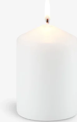 TORALF Lys Og Servietter|Lys Og Servietter|Bloklys Ø7xH10cm hvid