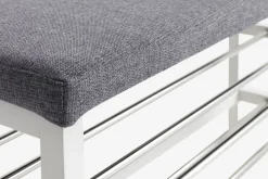 EGESKOV Bænke|Entrebænke|Bænk m/skohylder stål/ Hvid