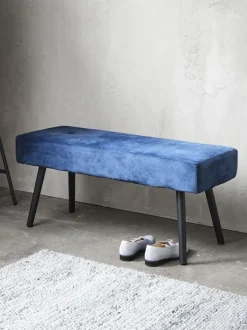 RJUKAN Bænke|Entrebænke|Bænk mørke velour/sort Blå