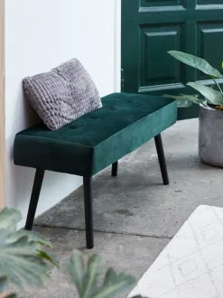 RJUKAN Bænke|Entrebænke|Bænk mørke velour/sort Grøn