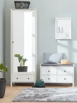 TERPET Bænke|Entrebænke|Bænk 4 skuffer m/hynde hvid