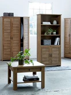 MANDERUP Reoler Og Rumdelere|Reoler Og Rumdelere|Bogreol 2 låger 3+1 hylder vild eg farve