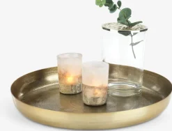 ERLING Dekorativt Tilbehør|Dekorationsbakke Ø34xH4cm messing