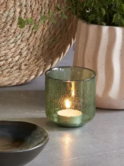 ASLAK Lysestager|Fyrfadsstage Ø8xH8cm grøn