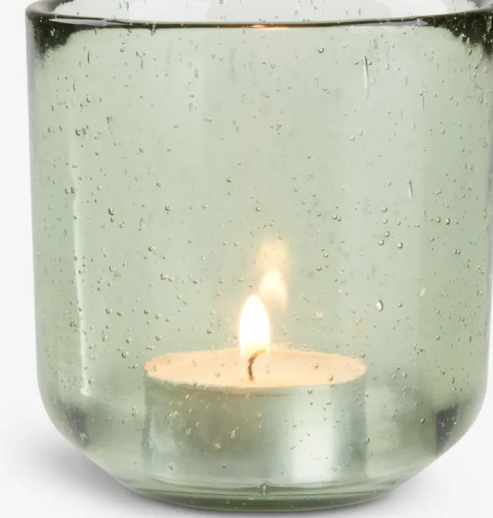 ASLAK Lysestager|Fyrfadsstage Ø8xH8cm grøn