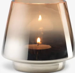 BRYNJE Lysestager|Fyrfadsstage Ø10xH9cm brun