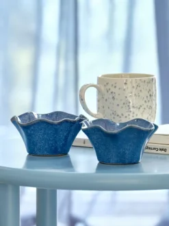 DARIAN Lysestager|Fyrfadsstage Ø12xH6cm blå