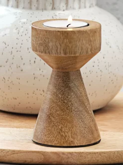 JOHAN Lysestager|Fyrfadsstage Ø6xH10cm træ
