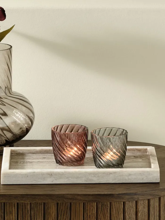 VAGN Lysestager|Fyrfadsstage Ø8xH8cm glas assorteret