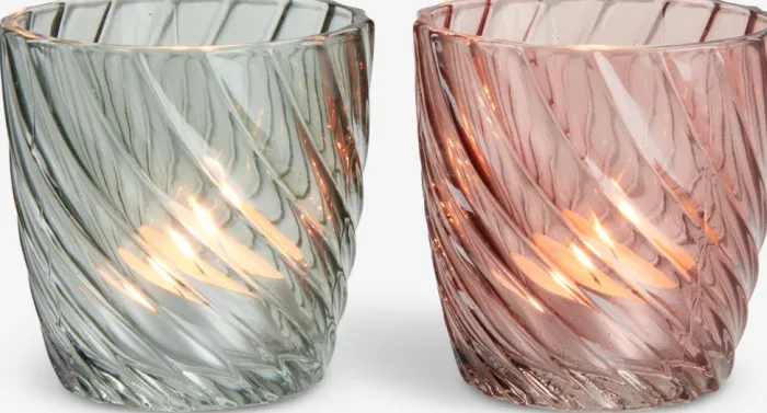 VAGN Lysestager|Fyrfadsstage Ø8xH8cm glas assorteret