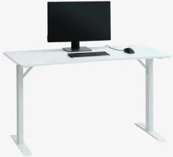 HALBJERG Skriveborde|Gamer-bord 65x135 m/LED hvid