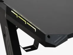 LINDHOLM Skriveborde|Gamer-bord m/LED-lys og kopholder sort