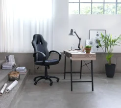 AGGESTRUP Gamer Stole|Gamer-stol grå kunstlæder/sort mesh