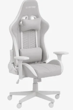 NIBE Gamer Stole|Gamer-stol hvid/beige stof Hvid+Beige