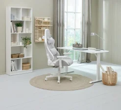 NIBE Gamer Stole|Gamer-stol hvid/beige stof Hvid+Beige