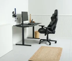 NIBE Gamer Stole|Gamer-stol sort kunstlæder/rød Sort+Rød