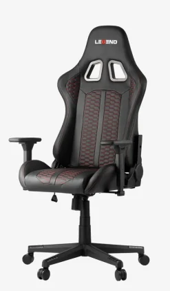 NIBE Gamer Stole|Gamer-stol sort kunstlæder/rød Sort+Rød