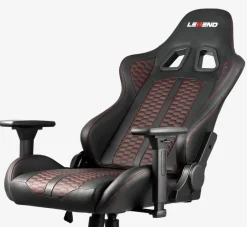 NIBE Gamer Stole|Gamer-stol sort kunstlæder/rød Sort+Rød