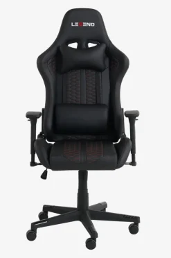 NIBE Gamer Stole|Gamer-stol sort kunstlæder/rød Sort+Rød