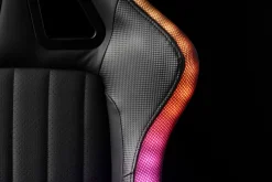 RANUM Gamer Stole|Gamer-stol med LED sort kunstlæder/sort