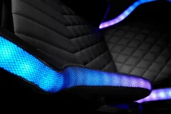 RANUM Gamer Stole|Gamer-stol med LED sort kunstlæder/sort