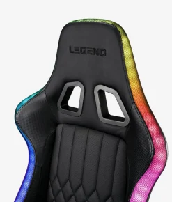 RANUM Gamer Stole|Gamer-stol med LED sort kunstlæder/sort