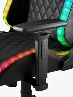 RANUM Gamer Stole|Gamer-stol med LED sort kunstlæder/sort