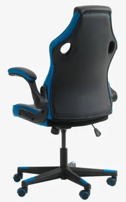 VOJENS Gamer Stole|Gamer-stol sort/blå kunstlæder/mesh