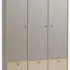 ANNISSE Garderobeskabe Med Skydedøre|Garderobeskabe Med Skydedøre|Garderobeskab 160x200 3 låger grå/natur