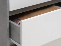 BILLUND Garderobeskabe Med Skydedøre|Garderobeskabe Med Skydedøre|Garderobeskab 119x193 hvid/beton Hvid+Beton