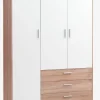 BIRKELSE Garderobeskabe Med Skydedøre|Garderobeskabe Med Skydedøre|Garderobeskab 150x198 eg/hvid