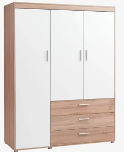 BIRKELSE Garderobeskabe Med Skydedøre|Garderobeskabe Med Skydedøre|Garderobeskab 150x198 eg/hvid