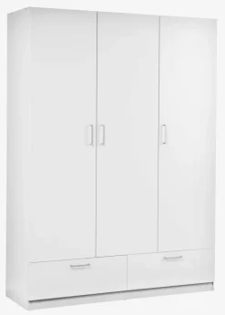 ELLESTED Garderobeskabe Med Skydedøre|Garderobeskabe Med Skydedøre|Garderobeskab 144x200 3 låger 2 skuffer Hvid