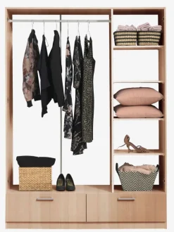 ELLESTED Garderobeskabe Med Skydedøre|Garderobeskabe Med Skydedøre|Garderobeskab 144x200 3 låger 2 skuffer efarve Eg