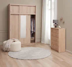 EVETOFTE Garderobeskabe Med Skydedøre|Garderobeskabe Med Skydedøre|Garderobeskab 143x220 eg