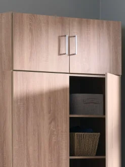 FANDRUP Garderobeskabe Med Skydedøre|Garderobeskabe Med Skydedøre|Garderobeskab 97x176 2 låger 3 skuffer lys egefarve Lyseg