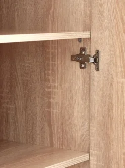 FANDRUP Garderobeskabe Med Skydedøre|Garderobeskabe Med Skydedøre|Garderobeskab 97x176 2 låger 3 skuffer lys egefarve Lyseg