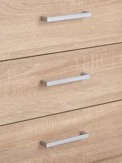 FANDRUP Garderobeskabe Med Skydedøre|Garderobeskabe Med Skydedøre|Garderobeskab 97x176 2 låger 3 skuffer lys egefarve Lyseg